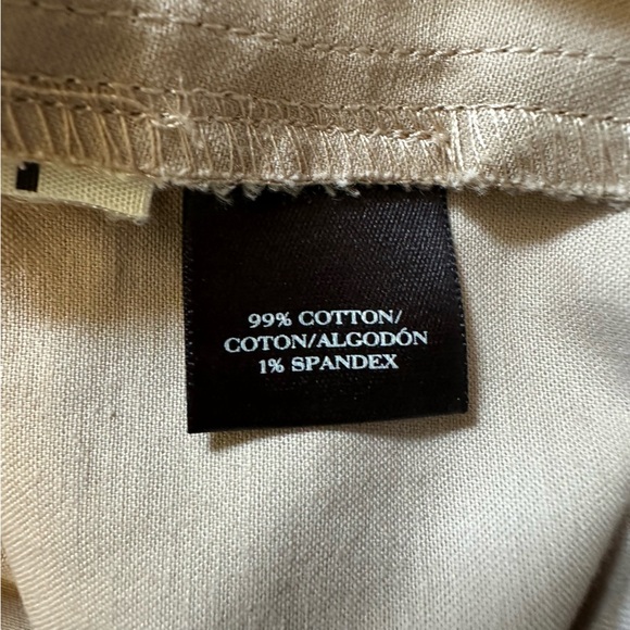 Ann Taylor Zip Front Khaki Mini Skirt Front Pockets Cotton Blend Sz 8 - Picture 5 of 6